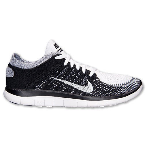 Nike free 4.0 flyknit black and white womens Outlet